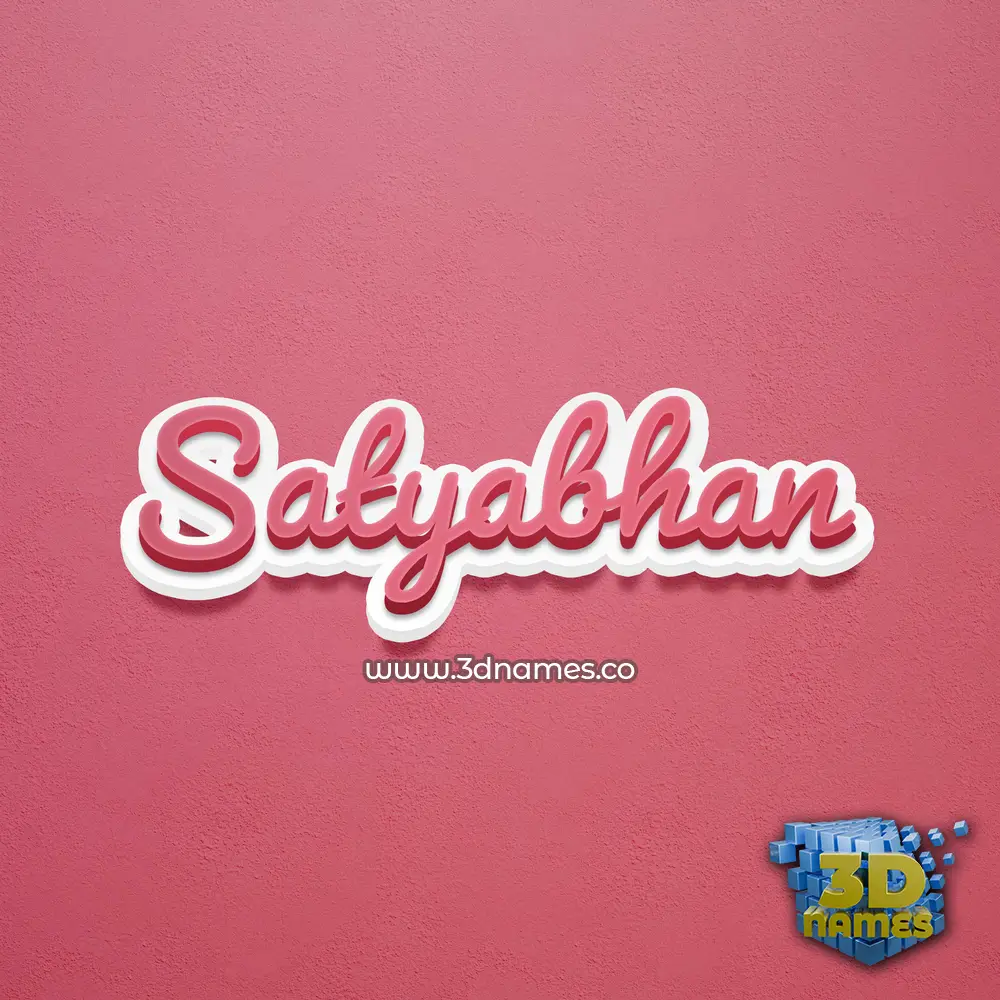 satyabhan in Red Scribble style - 3D name wallpaper
