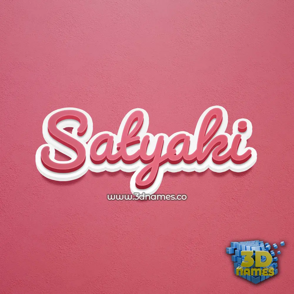 satyaki in Red Scribble style - 3D name wallpaper