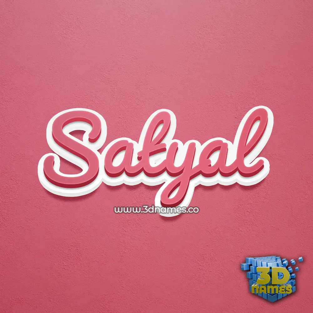 satyal in Red Scribble style - 3D name wallpaper