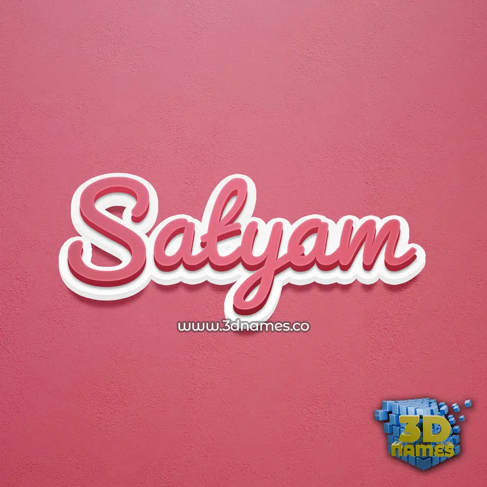 satyam in Red Scribble style - 3D name wallpaper
