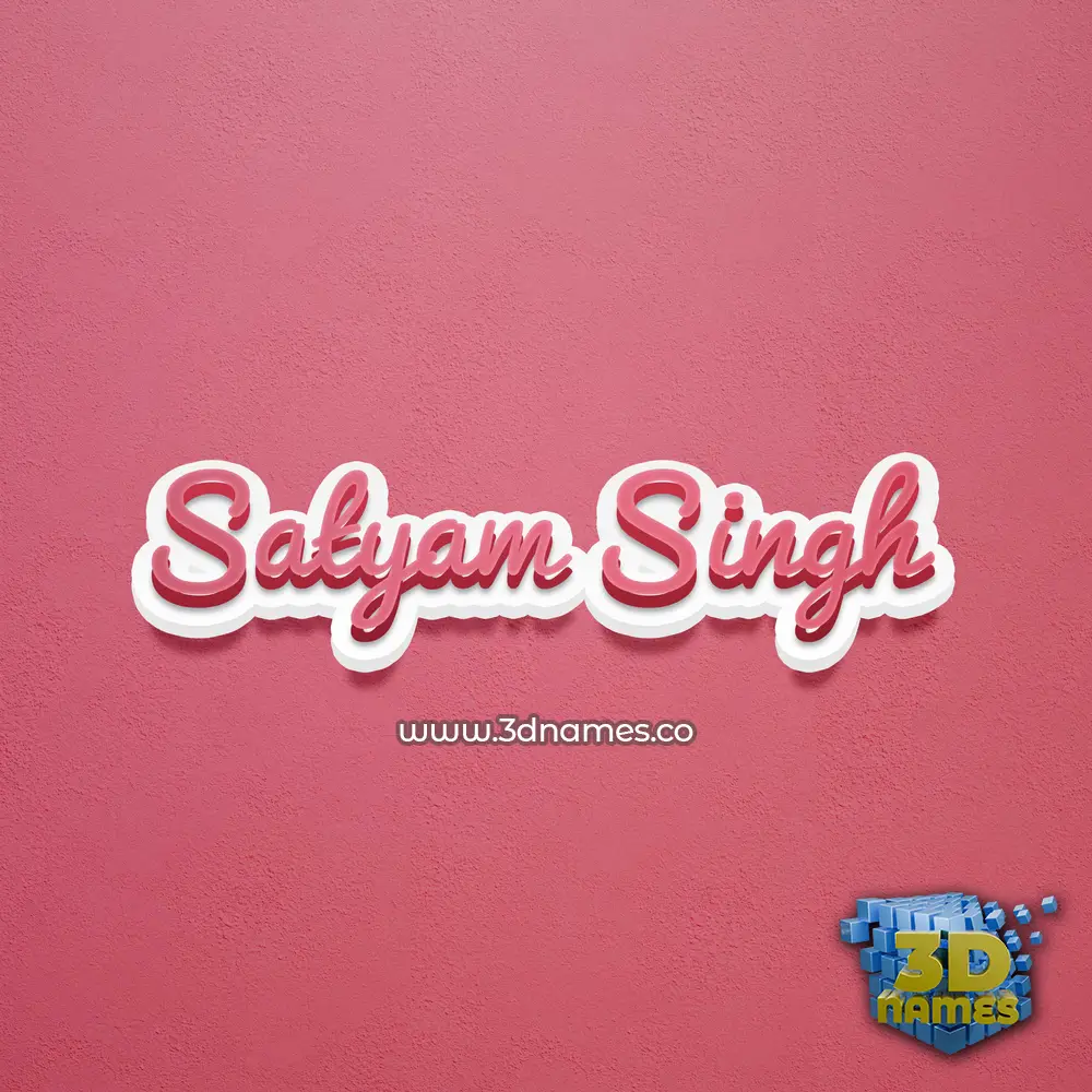 satyam singh in Red Scribble style - 3D name wallpaper
