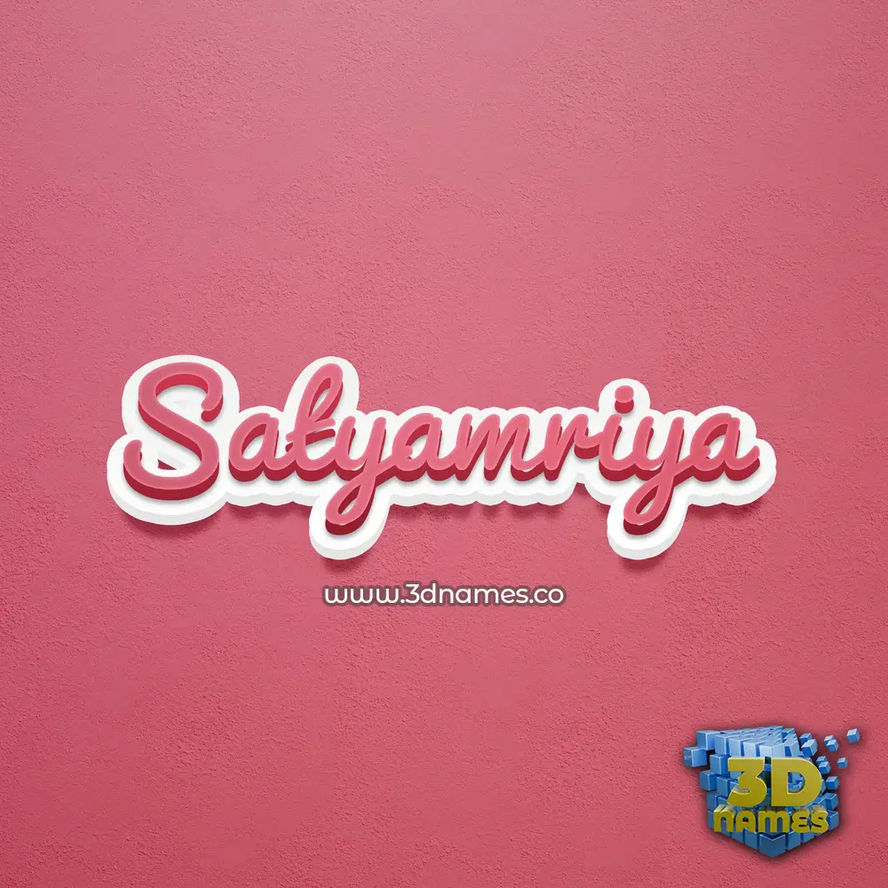 satyamriya in Red Scribble style - 3D name wallpaper
