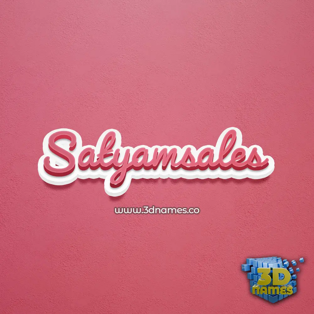 satyamsales in Red Scribble style - 3D name wallpaper