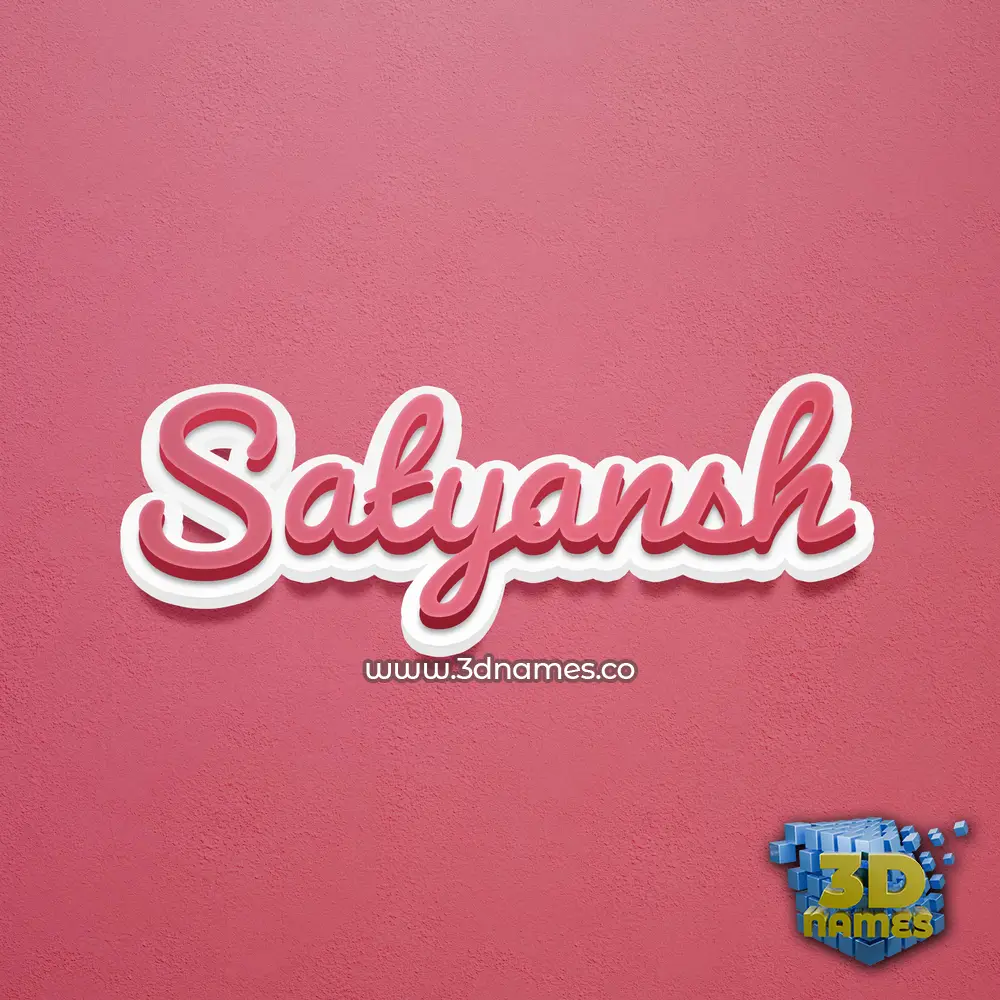 satyansh in Red Scribble style - 3D name wallpaper