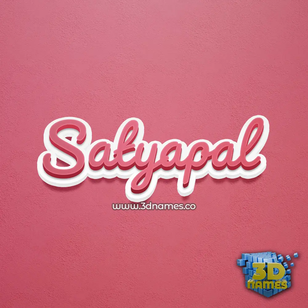 satyapal in Red Scribble style - 3D name wallpaper