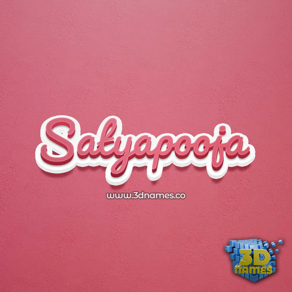 satyapooja in Red Scribble style - 3D name wallpaper