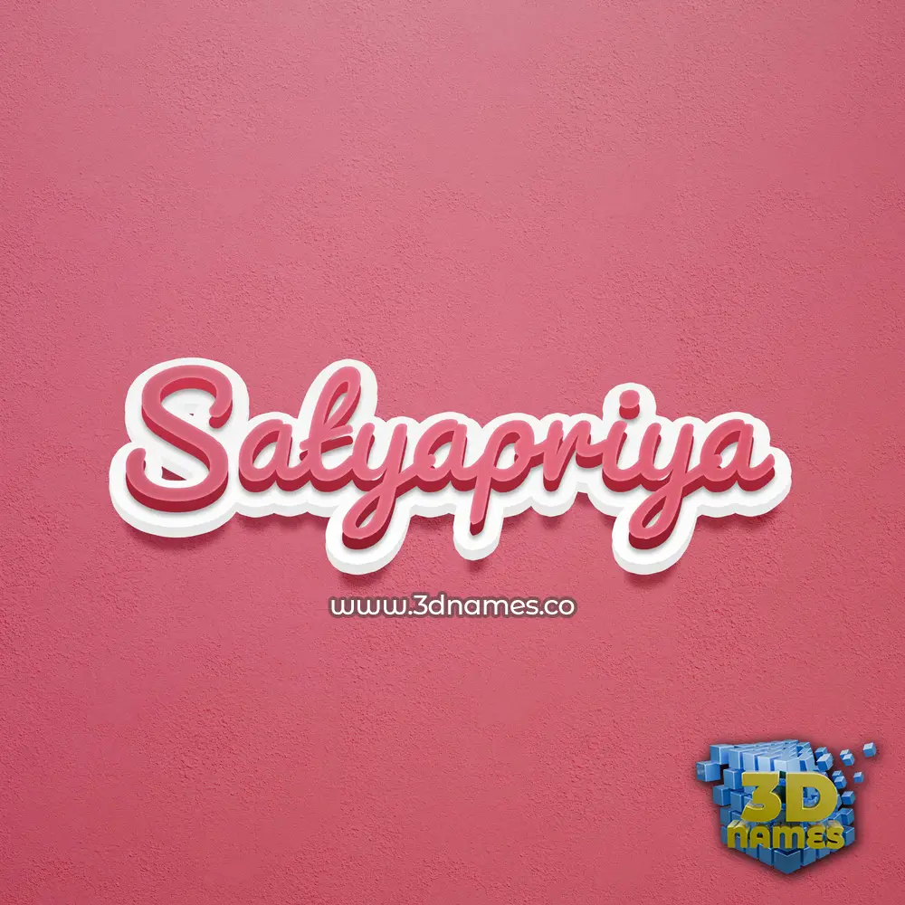 satyapriya in Red Scribble style - 3D name wallpaper