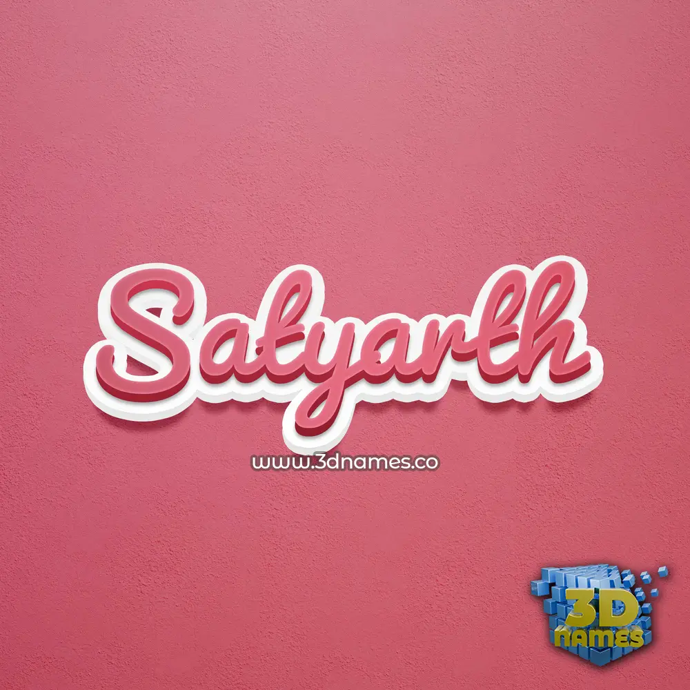 satyarth in Red Scribble style - 3D name wallpaper