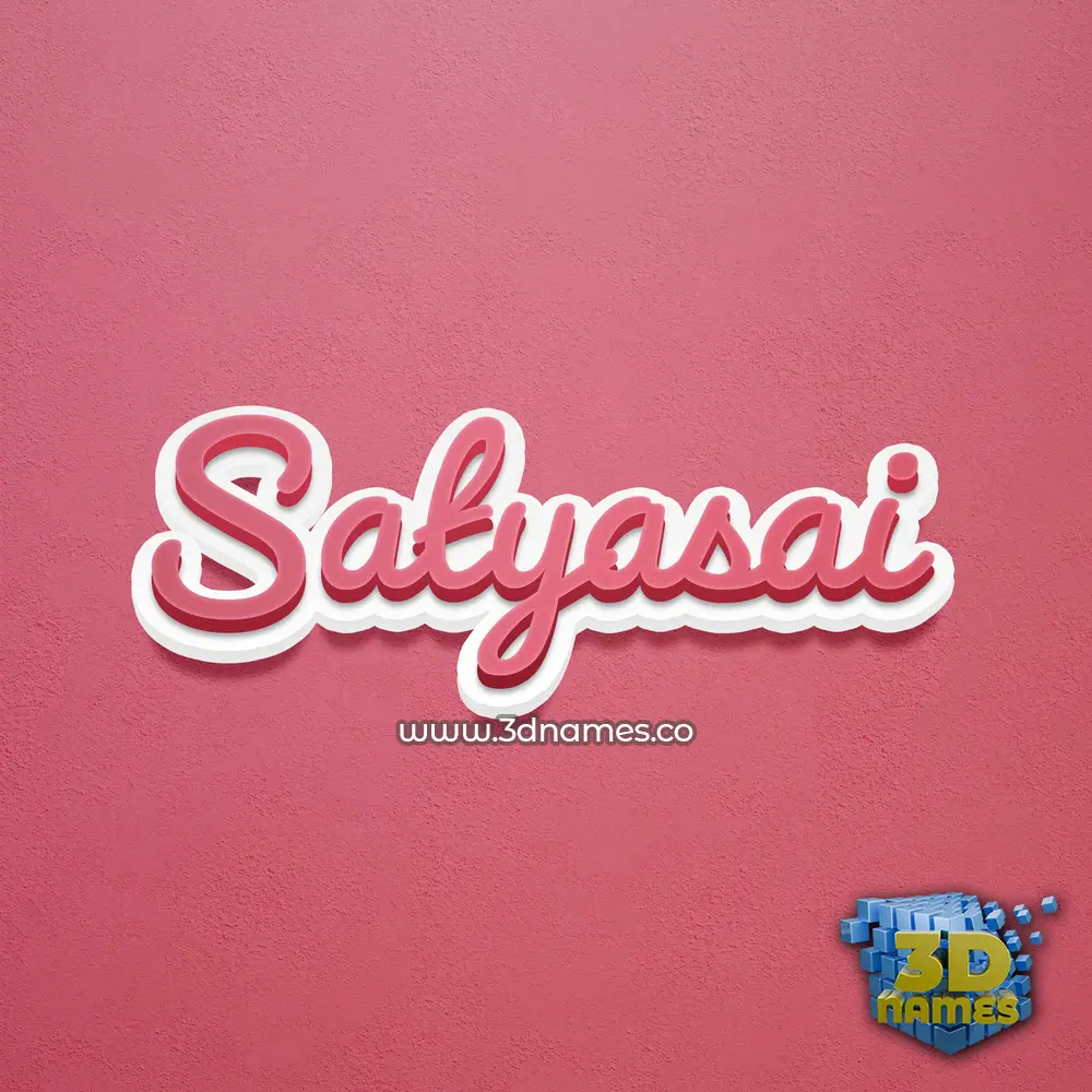 satyasai in Red Scribble style - 3D name wallpaper