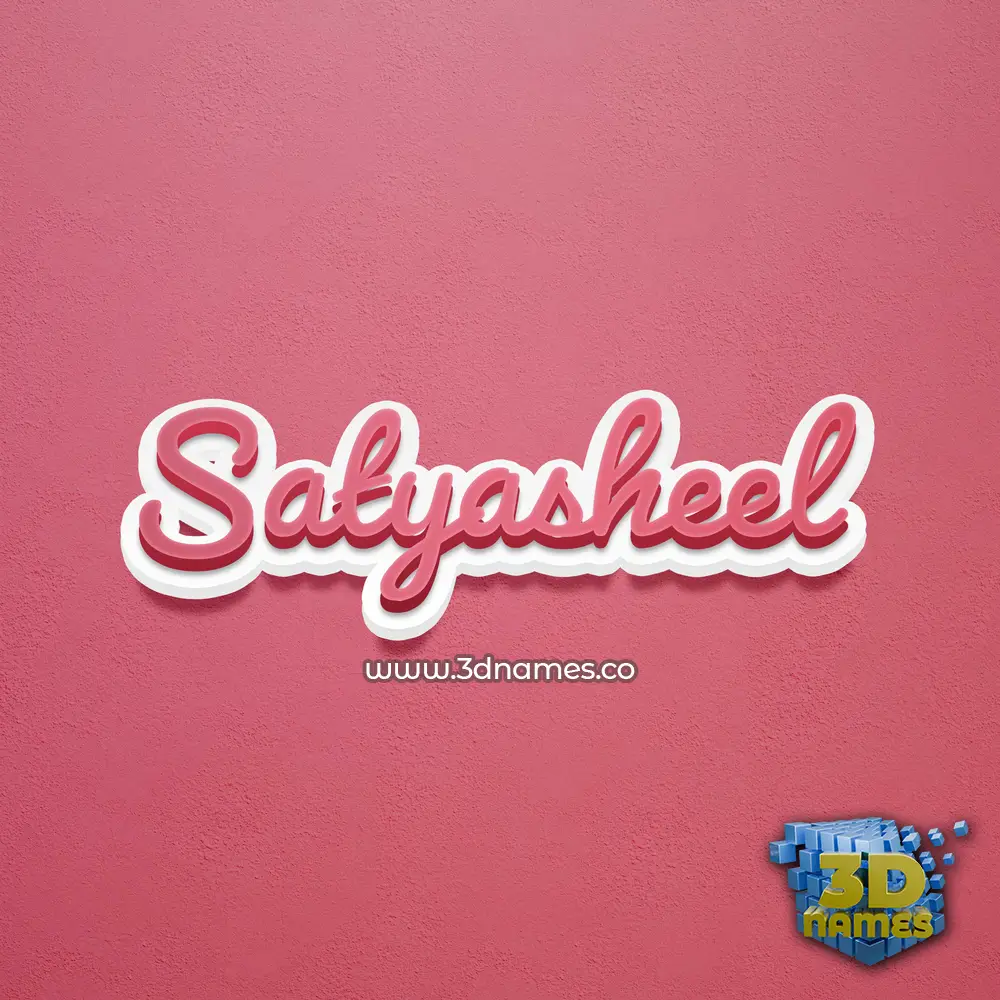 satyasheel in Red Scribble style - 3D name wallpaper