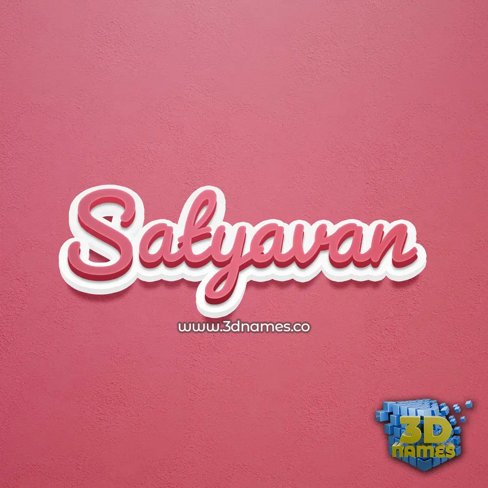 satyavan in Red Scribble style - 3D name wallpaper