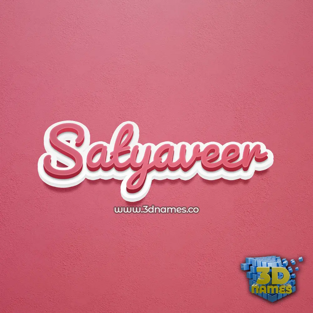 satyaveer in Red Scribble style - 3D name wallpaper