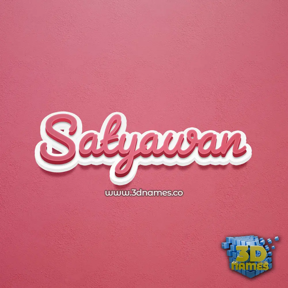 satyawan in Red Scribble style - 3D name wallpaper