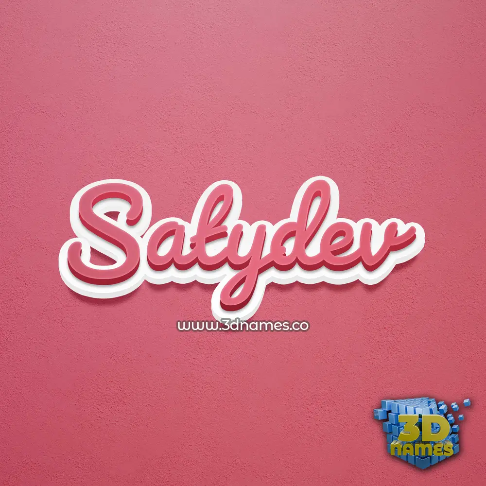 satydev in Red Scribble style - 3D name wallpaper