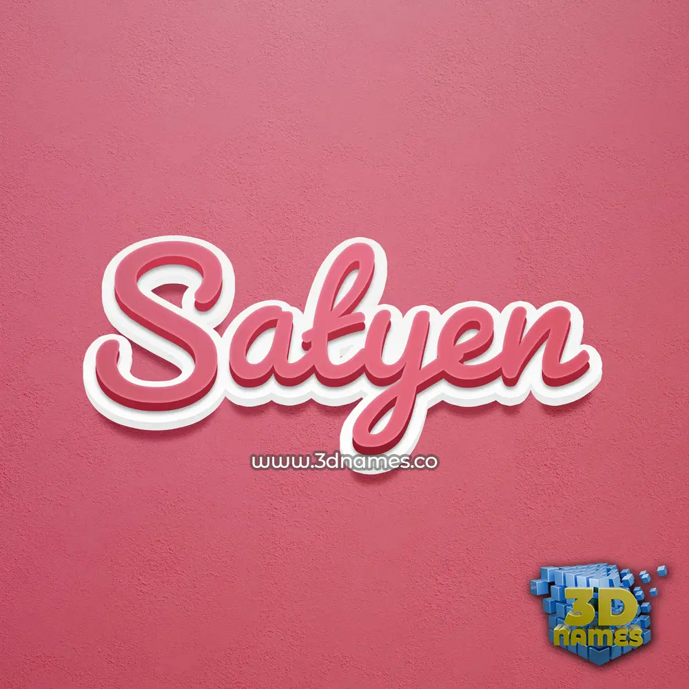 satyen in Red Scribble style - 3D name wallpaper