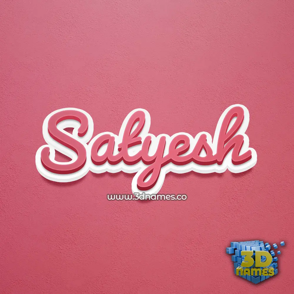 satyesh in Red Scribble style - 3D name wallpaper