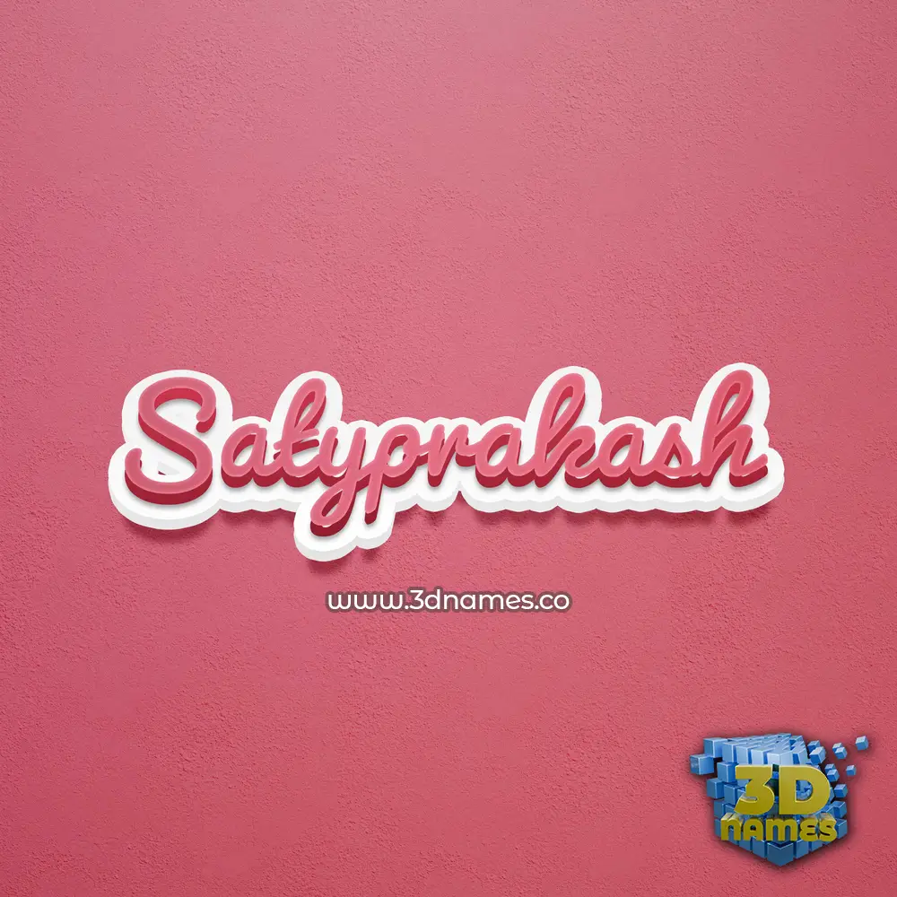 satyprakash in Red Scribble style - 3D name wallpaper