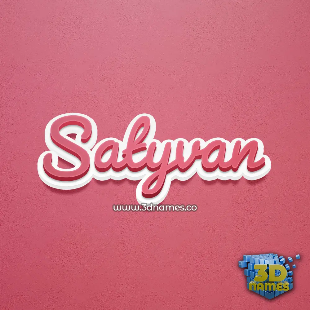 satyvan in Red Scribble style - 3D name wallpaper