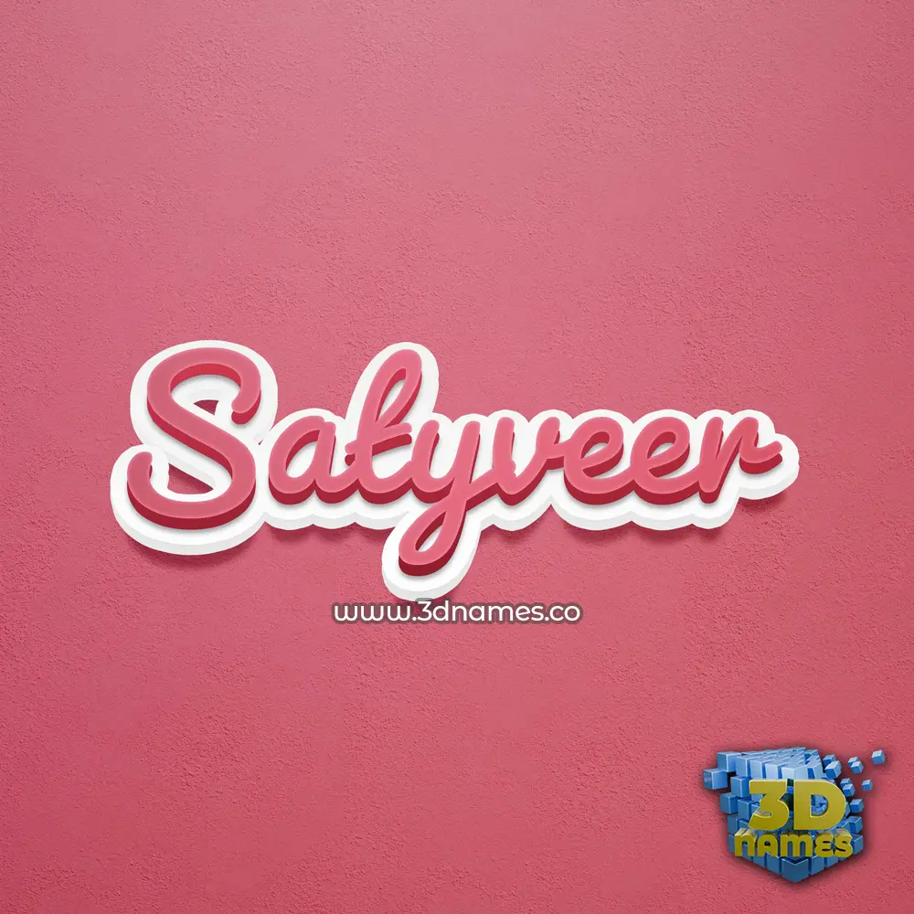 satyveer in Red Scribble style - 3D name wallpaper