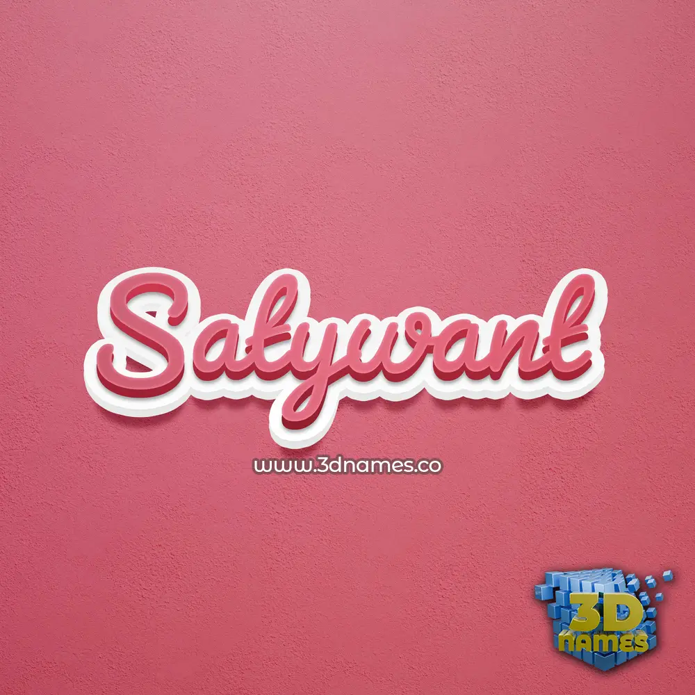 satywant in Red Scribble style - 3D name wallpaper