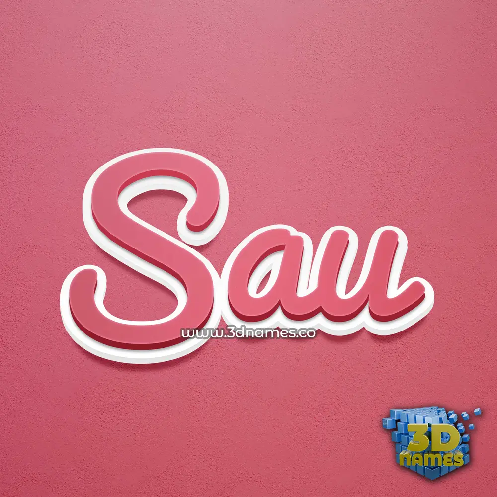 sau in Red Scribble style - 3D name wallpaper