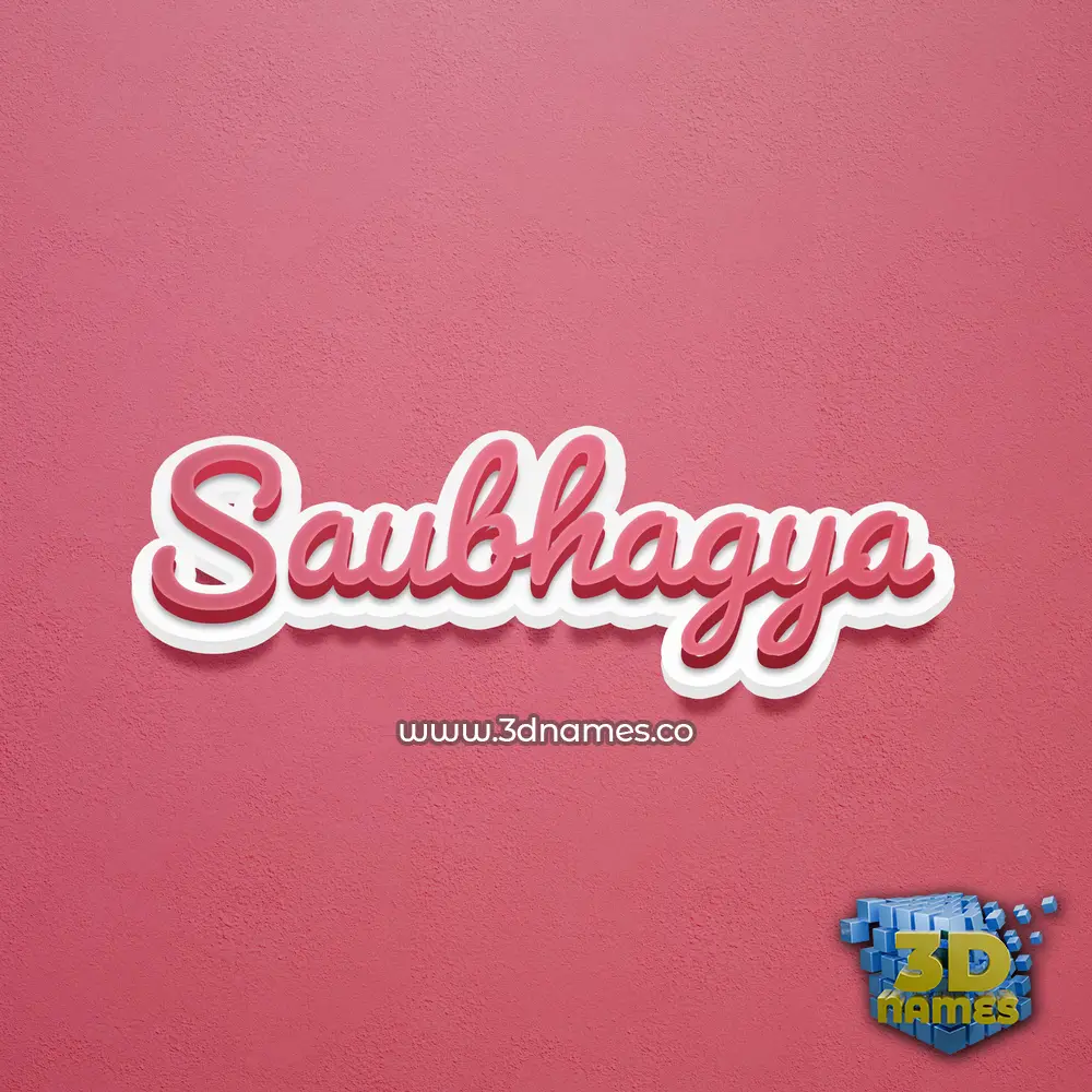 saubhagya in Red Scribble style - 3D name wallpaper