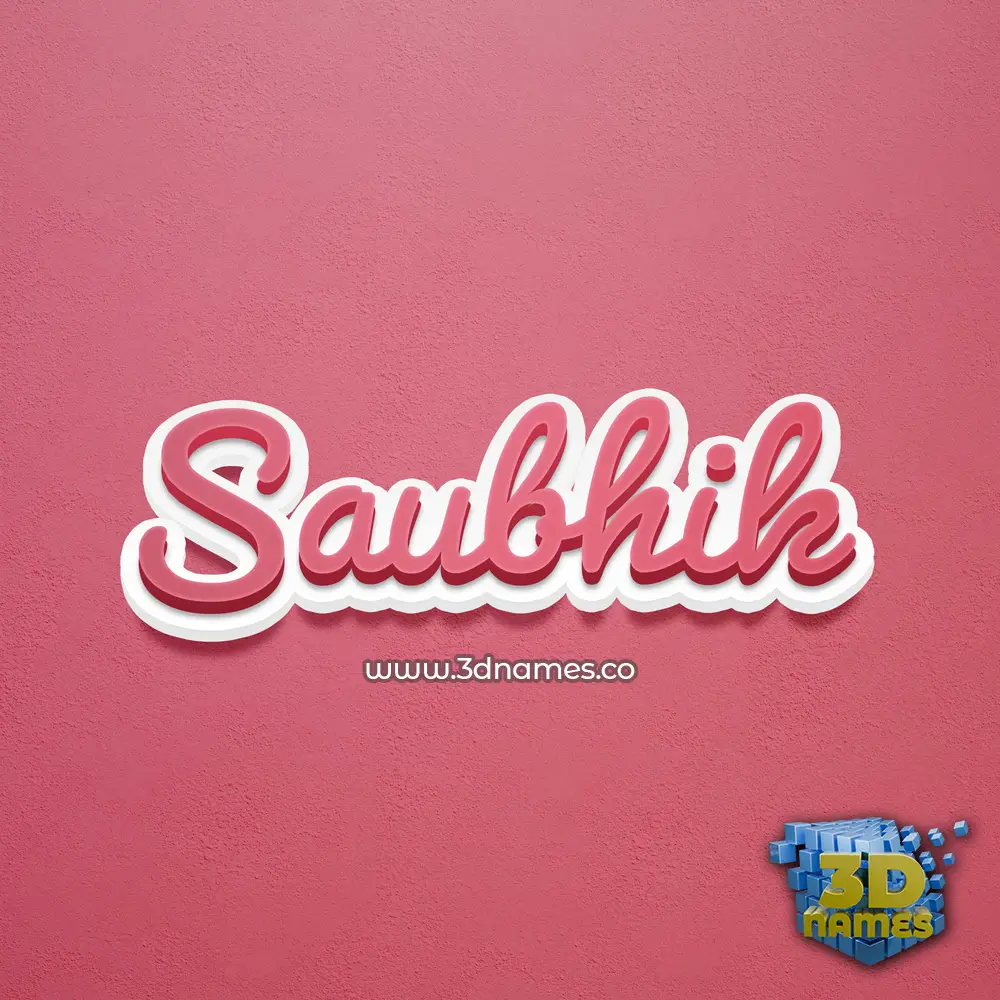 saubhik in Red Scribble style - 3D name wallpaper