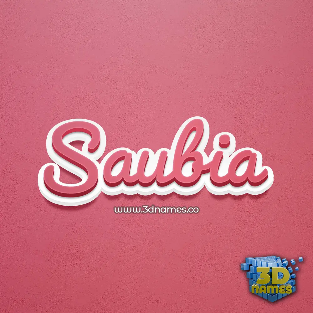 saubia in Red Scribble style - 3D name wallpaper