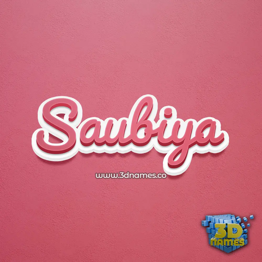 saubiya in Red Scribble style - 3D name wallpaper