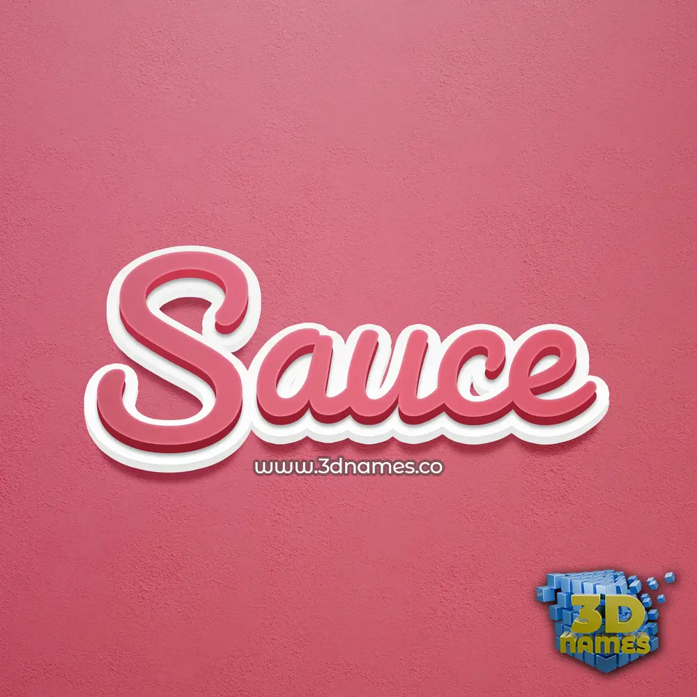 sauce in Red Scribble style - 3D name wallpaper