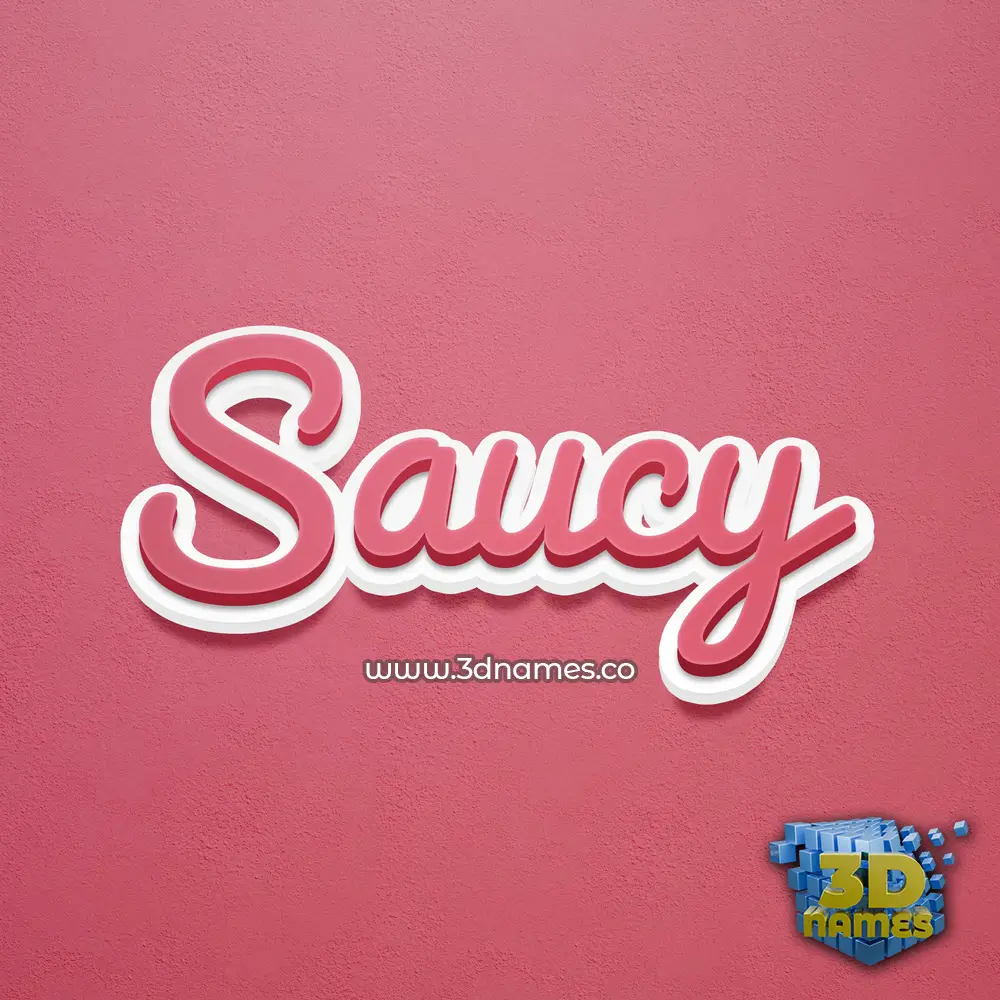 saucy in Red Scribble style - 3D name wallpaper