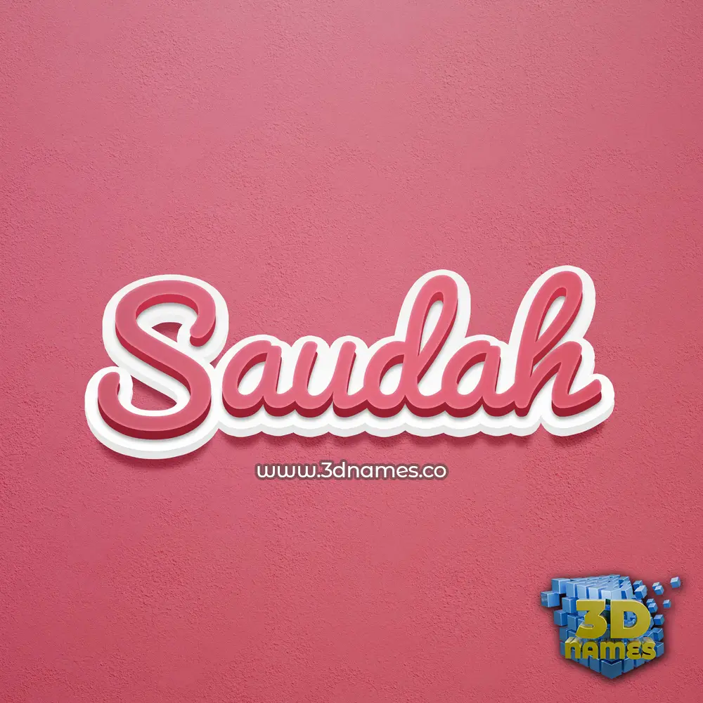 saudah in Red Scribble style - 3D name wallpaper