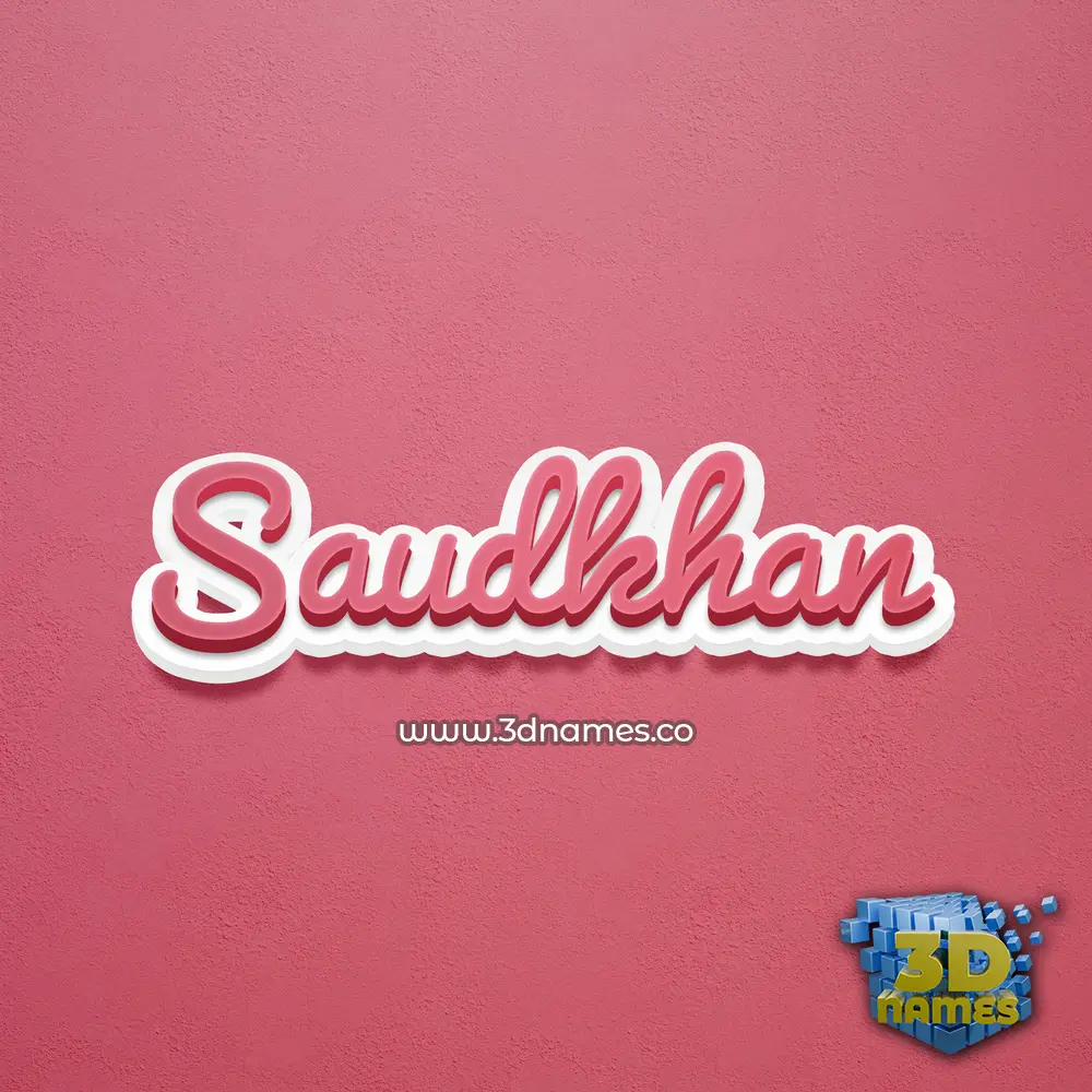 saudkhan in Red Scribble style - 3D name wallpaper