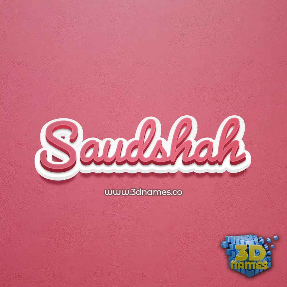 saudshah in Red Scribble style - 3D name wallpaper
