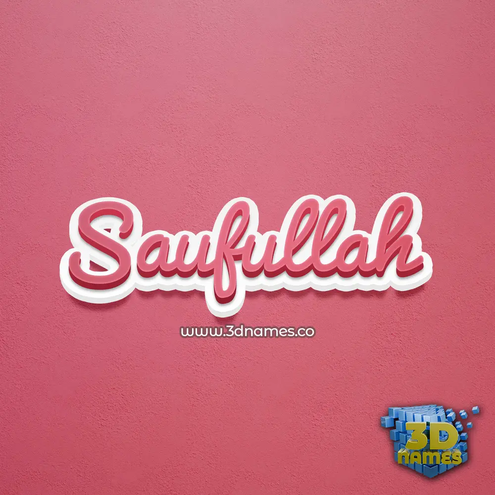 saufullah in Red Scribble style - 3D name wallpaper