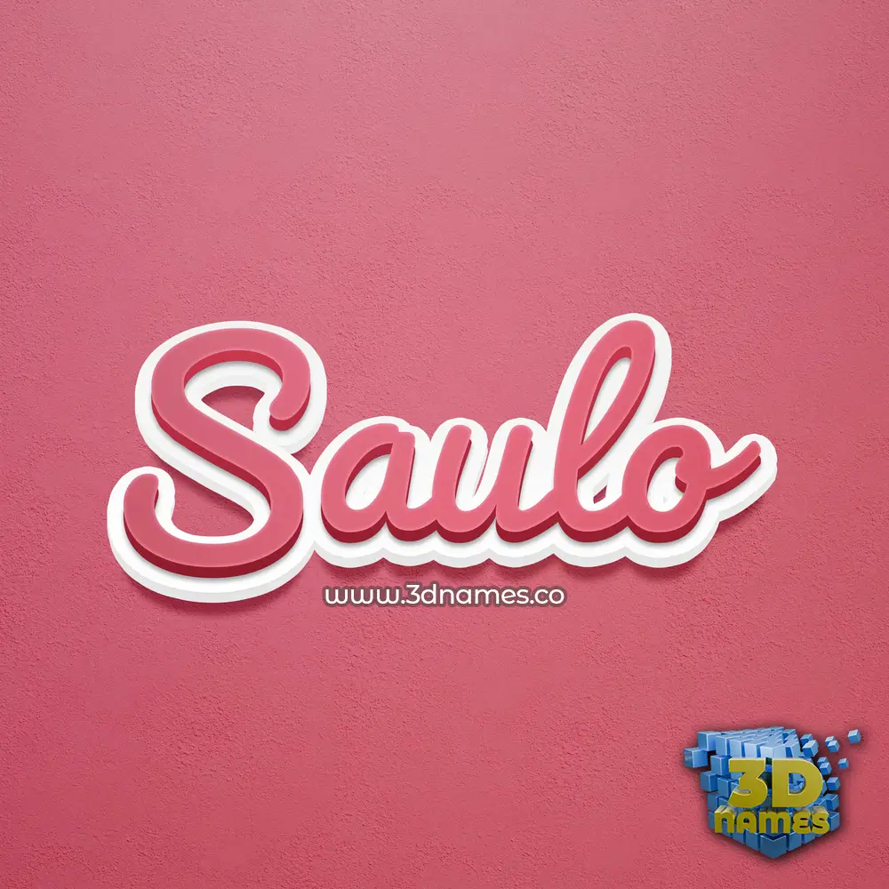 saulo in Red Scribble style - 3D name wallpaper