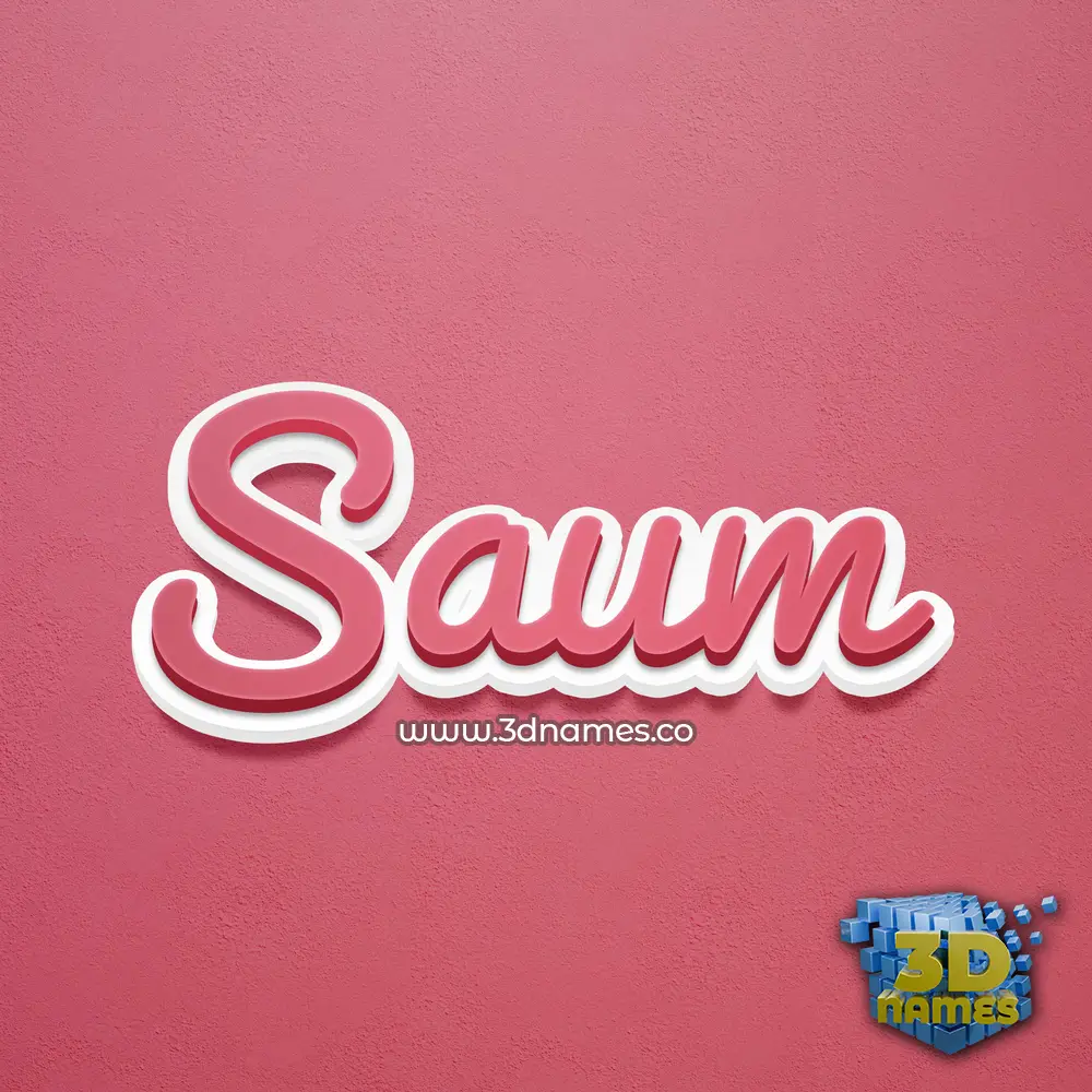 saum in Red Scribble style - 3D name wallpaper