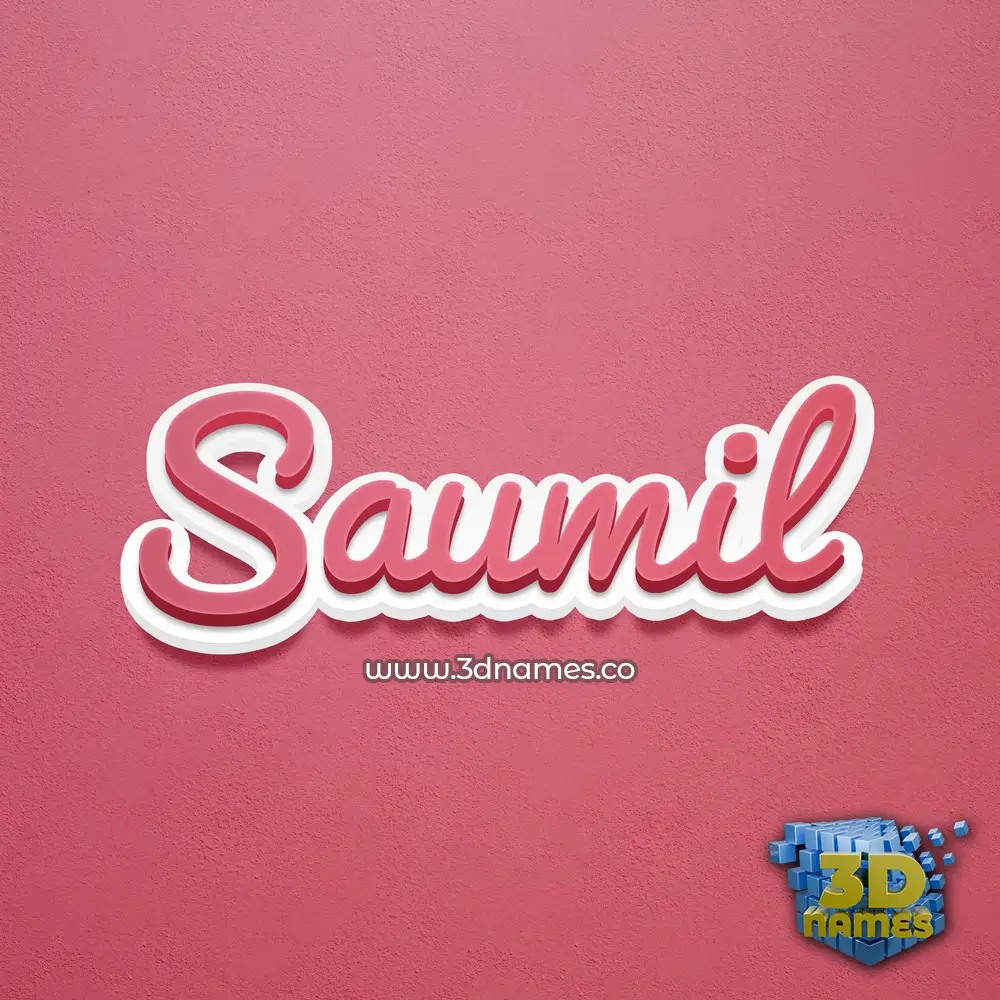 saumil in Red Scribble style - 3D name wallpaper