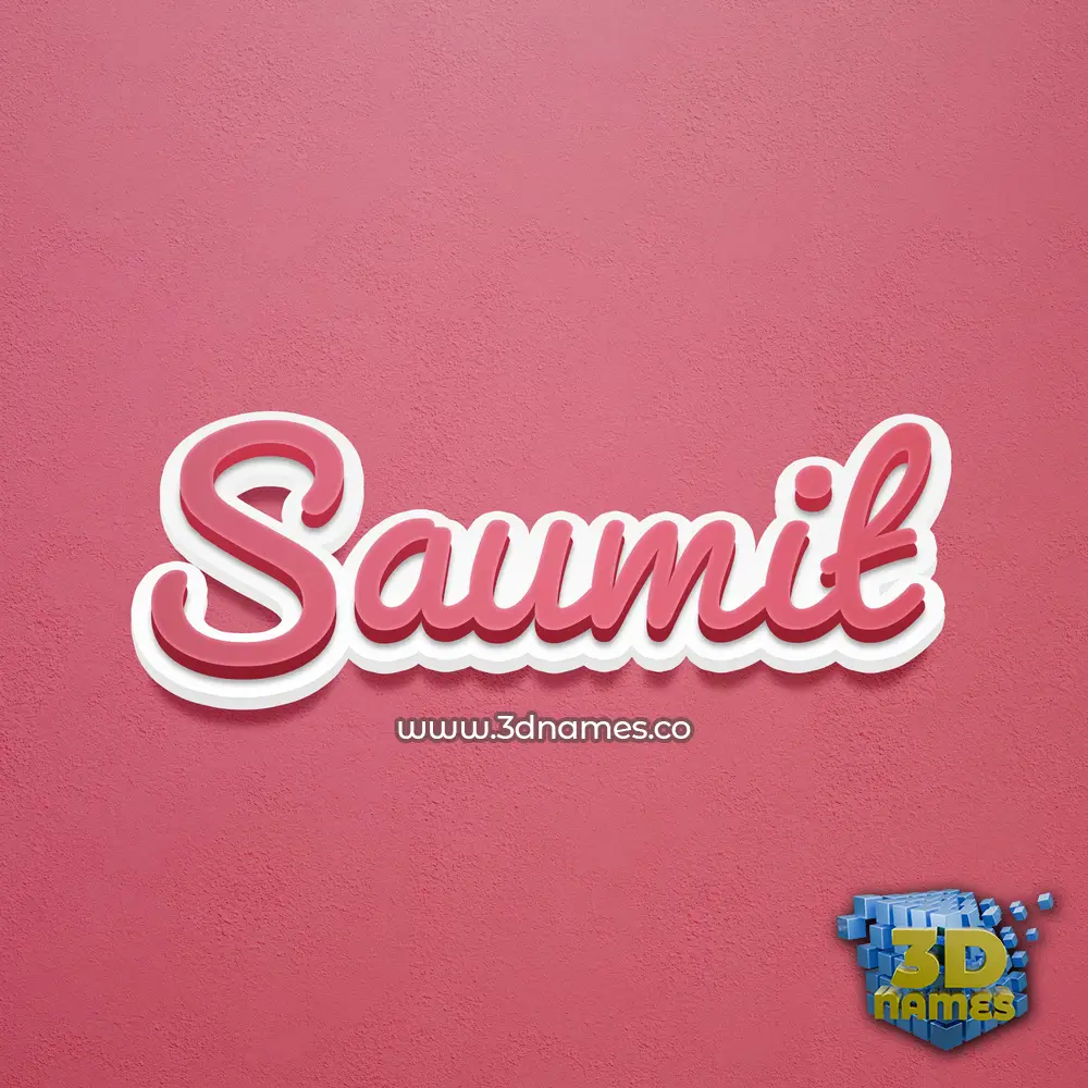 saumit in Red Scribble style - 3D name wallpaper