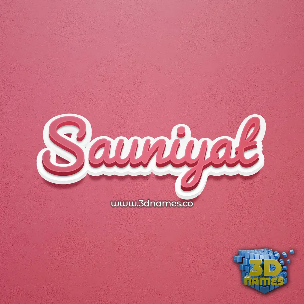 sauniyat in Red Scribble style - 3D name wallpaper
