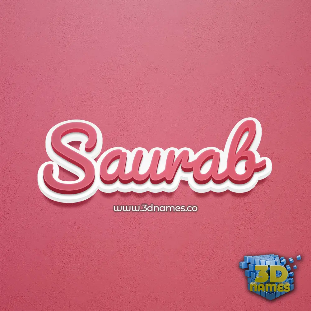 saurab in Red Scribble style - 3D name wallpaper