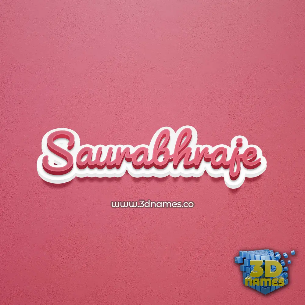 saurabhraje in Red Scribble style - 3D name wallpaper
