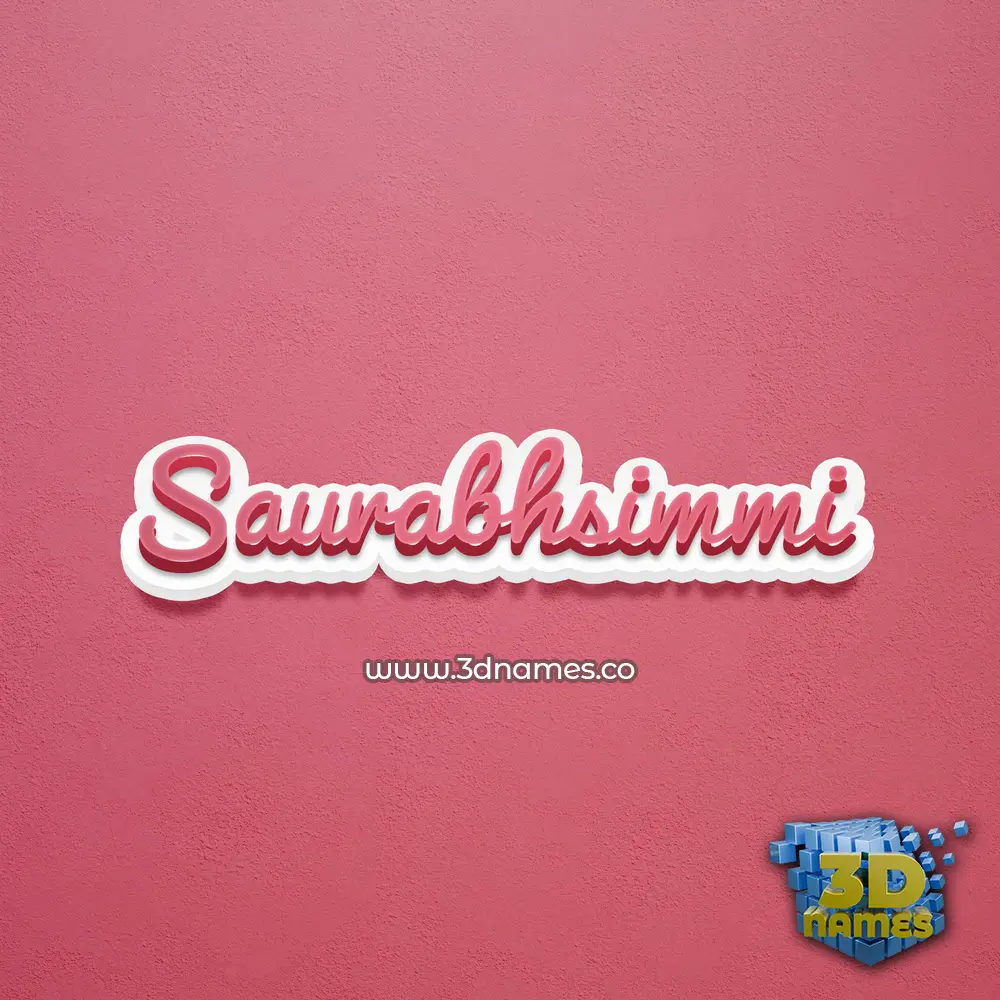 saurabhsimmi in Red Scribble style - 3D name wallpaper