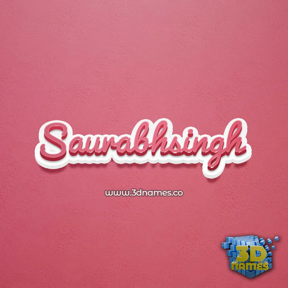 saurabhsingh in Red Scribble style - 3D name wallpaper