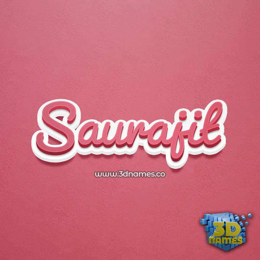 saurajit in Red Scribble style - 3D name wallpaper