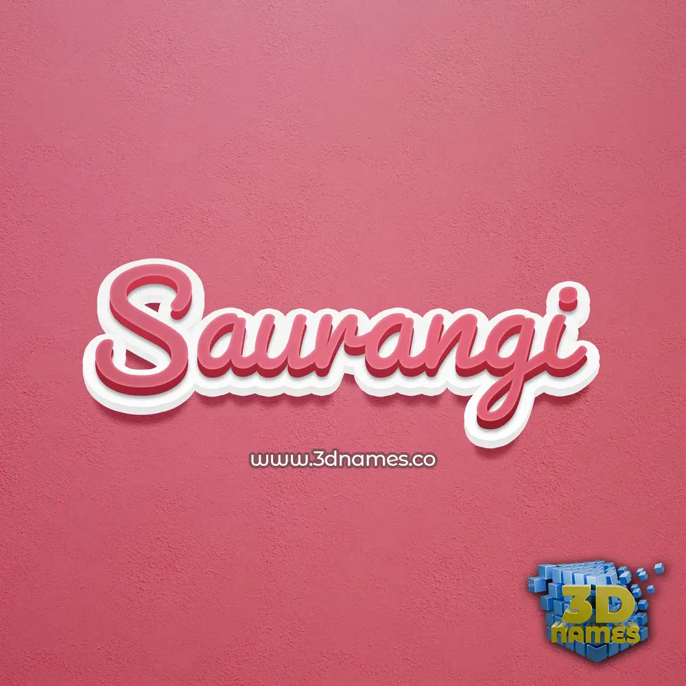 saurangi in Red Scribble style - 3D name wallpaper