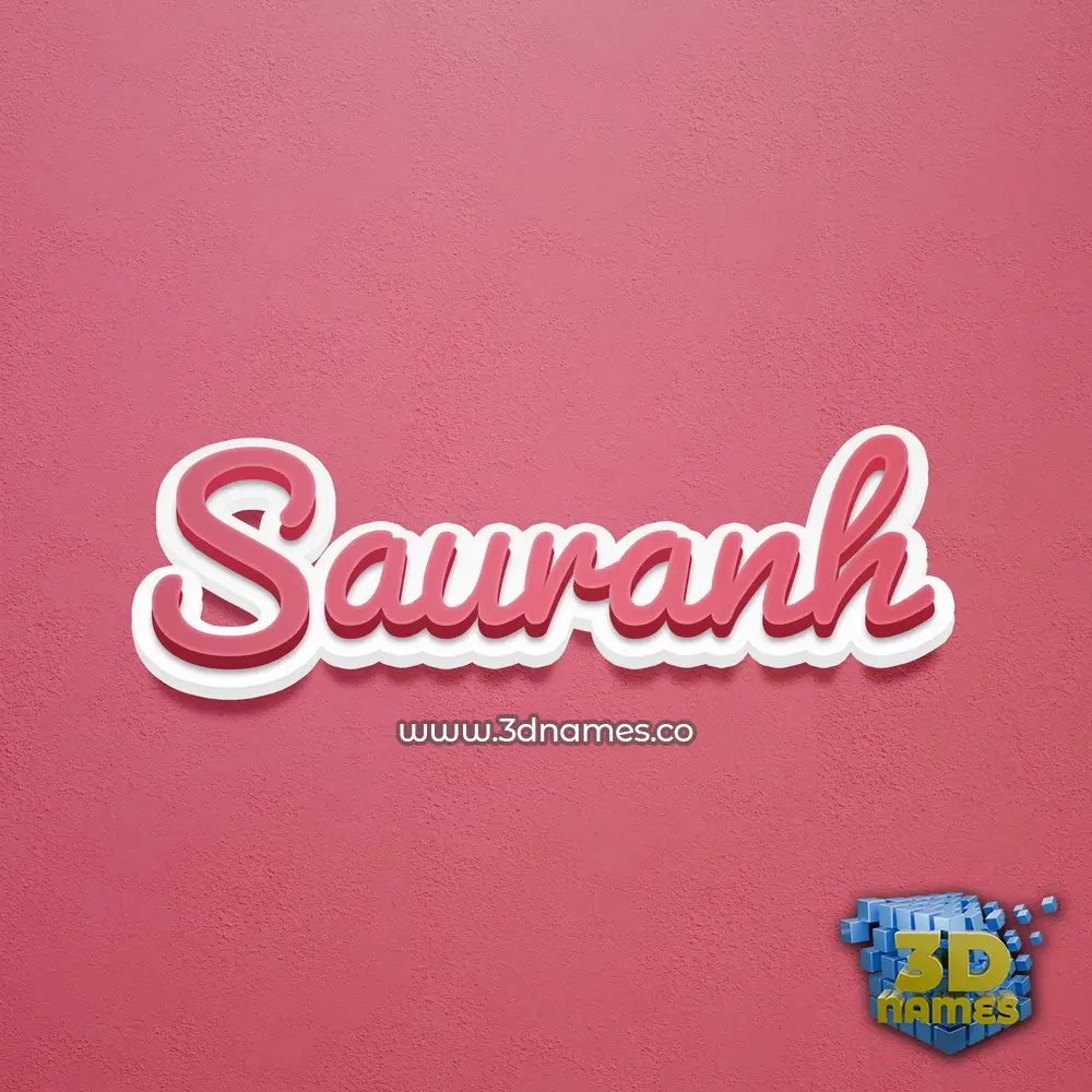 sauranh in Red Scribble style - 3D name wallpaper