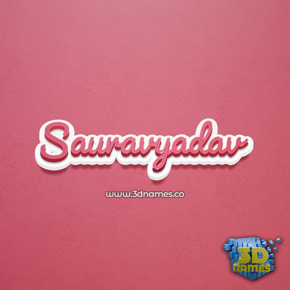 sauravyadav in Red Scribble style - 3D name wallpaper