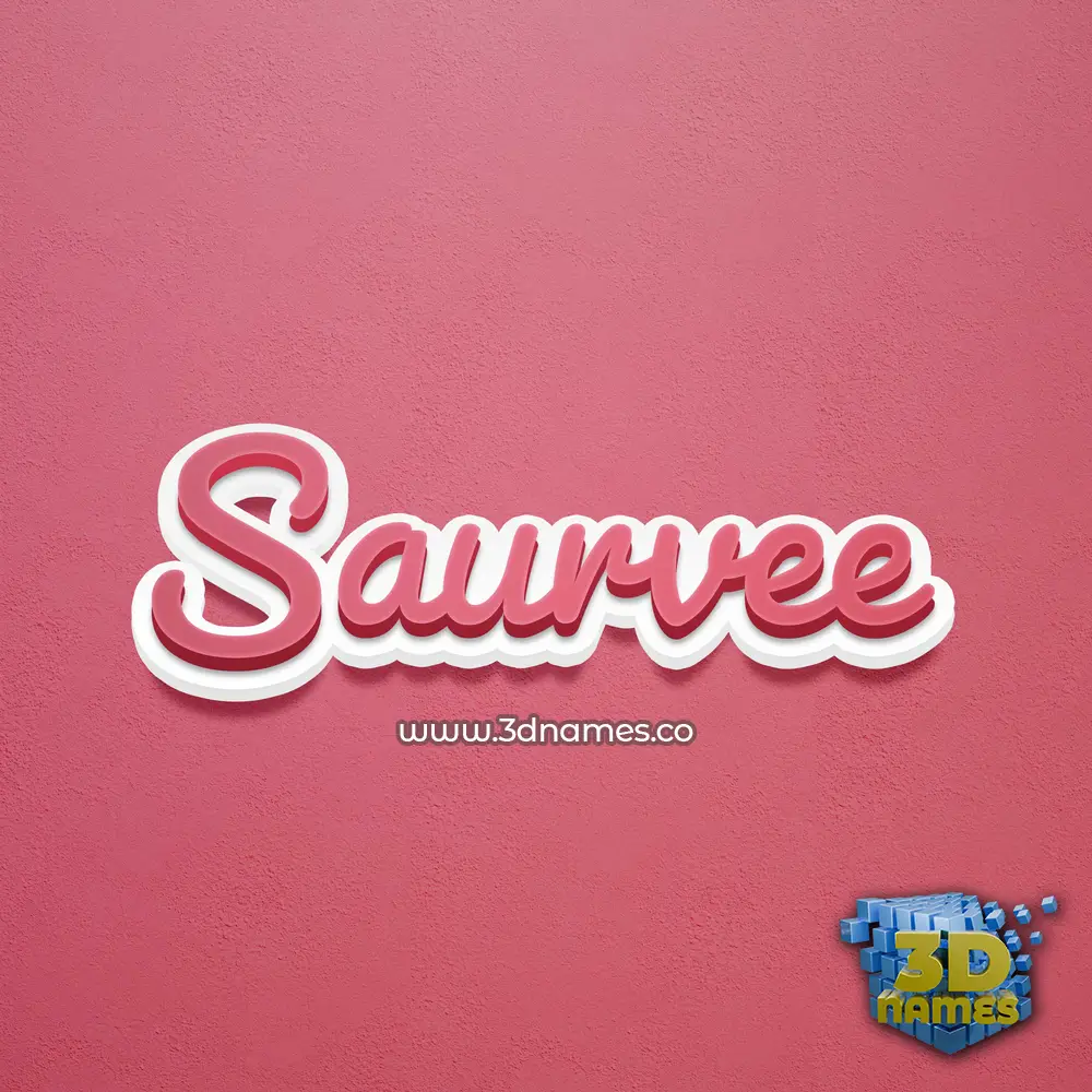 saurvee in Red Scribble style - 3D name wallpaper