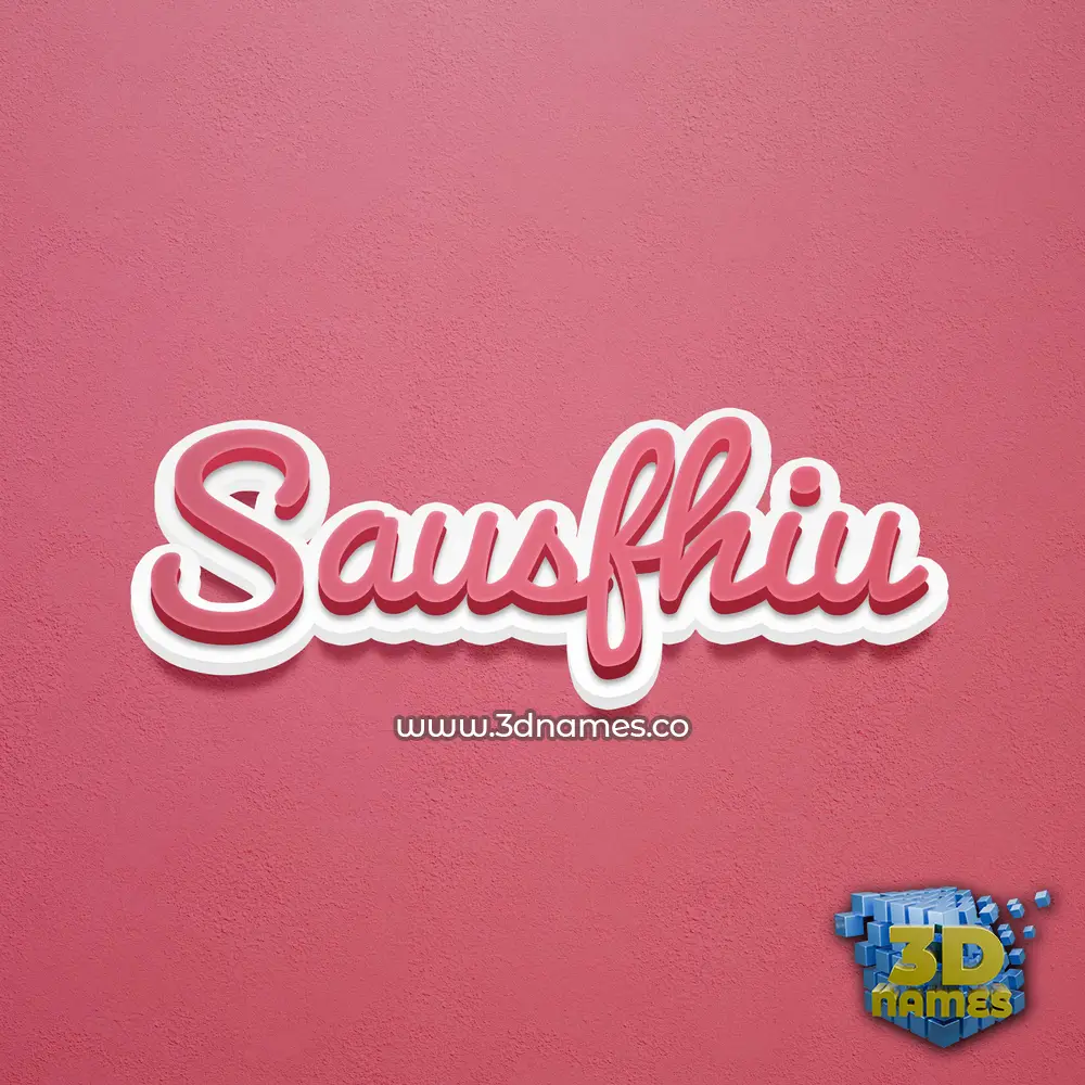 sausfhiu in Red Scribble style - 3D name wallpaper